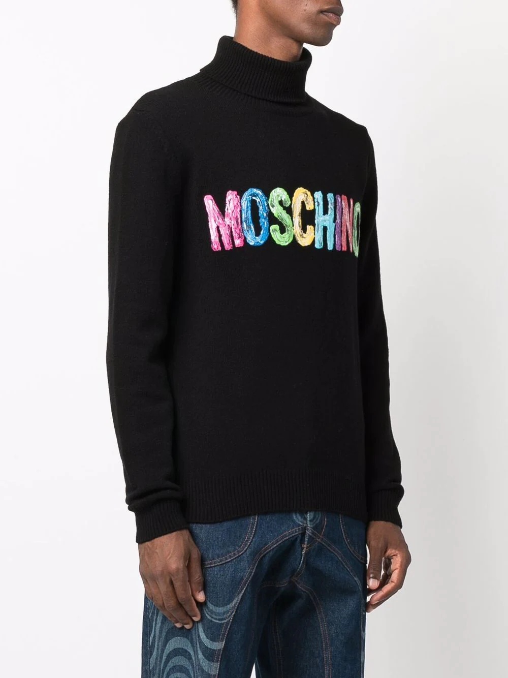 painted-logo cashmere jumper - 3