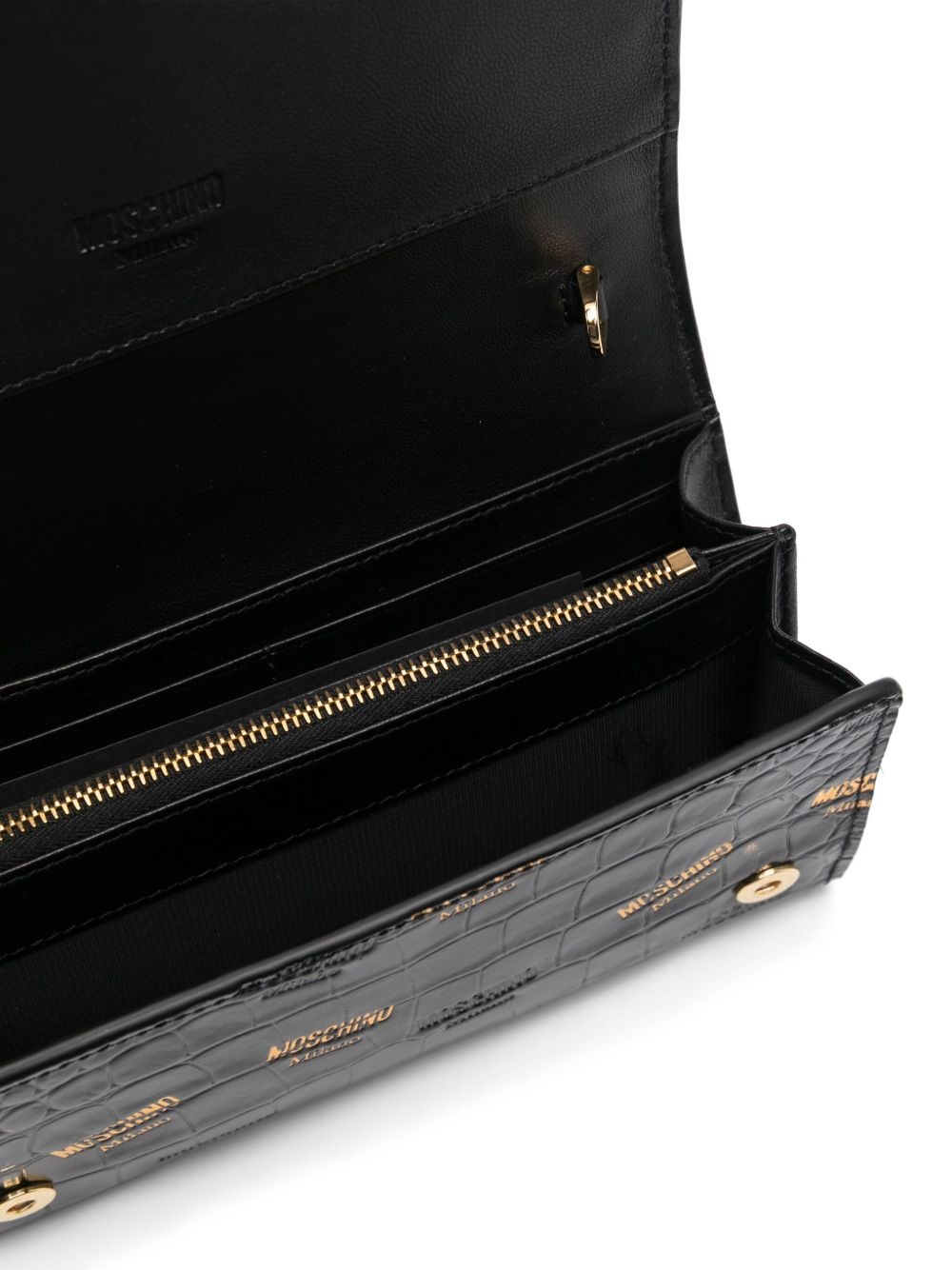 debossed-logo clutch bag - 5