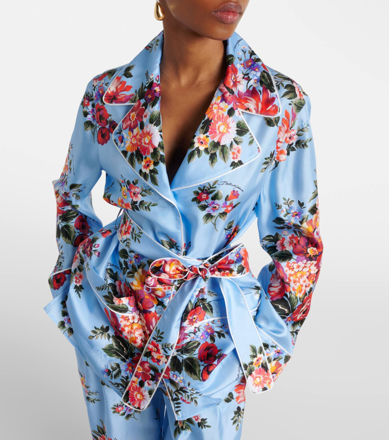 Floral belted silk blouse 3