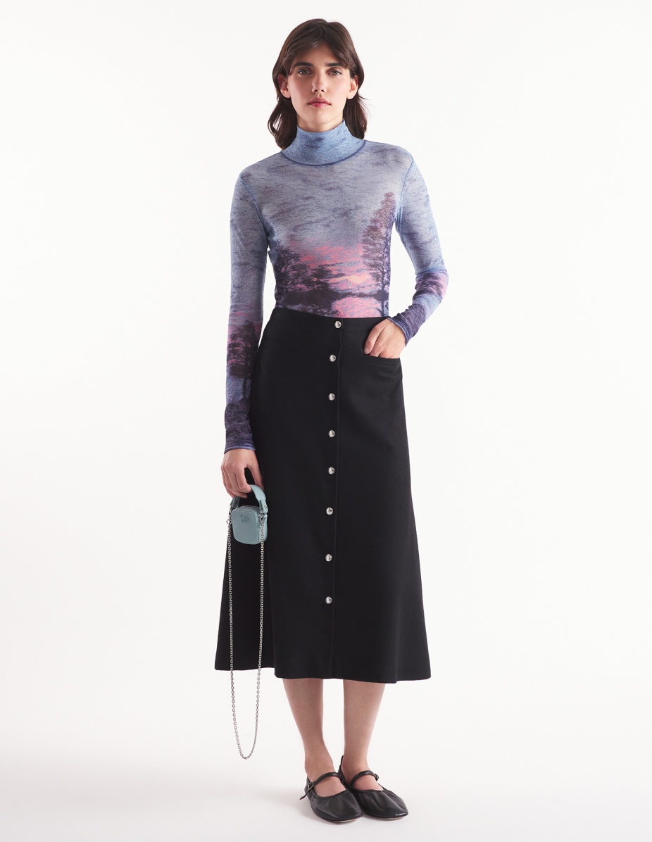SNAPS MIDI SKIRT - 2