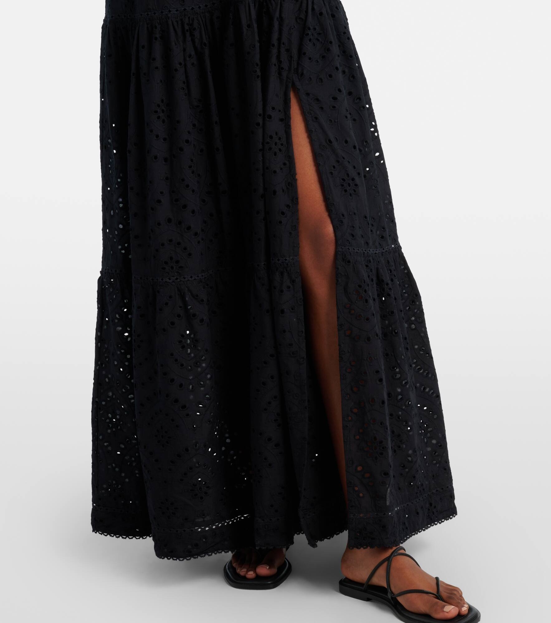 Perla embroidered cotton maxi dress - 5
