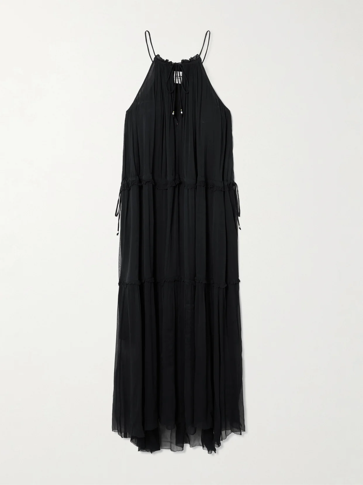 Alita Ruffled Tiered Chiffon Midi Dress - 1