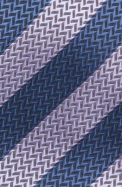 Brioni Repp Stripe Silk Tie in Royal/Roseate outlook