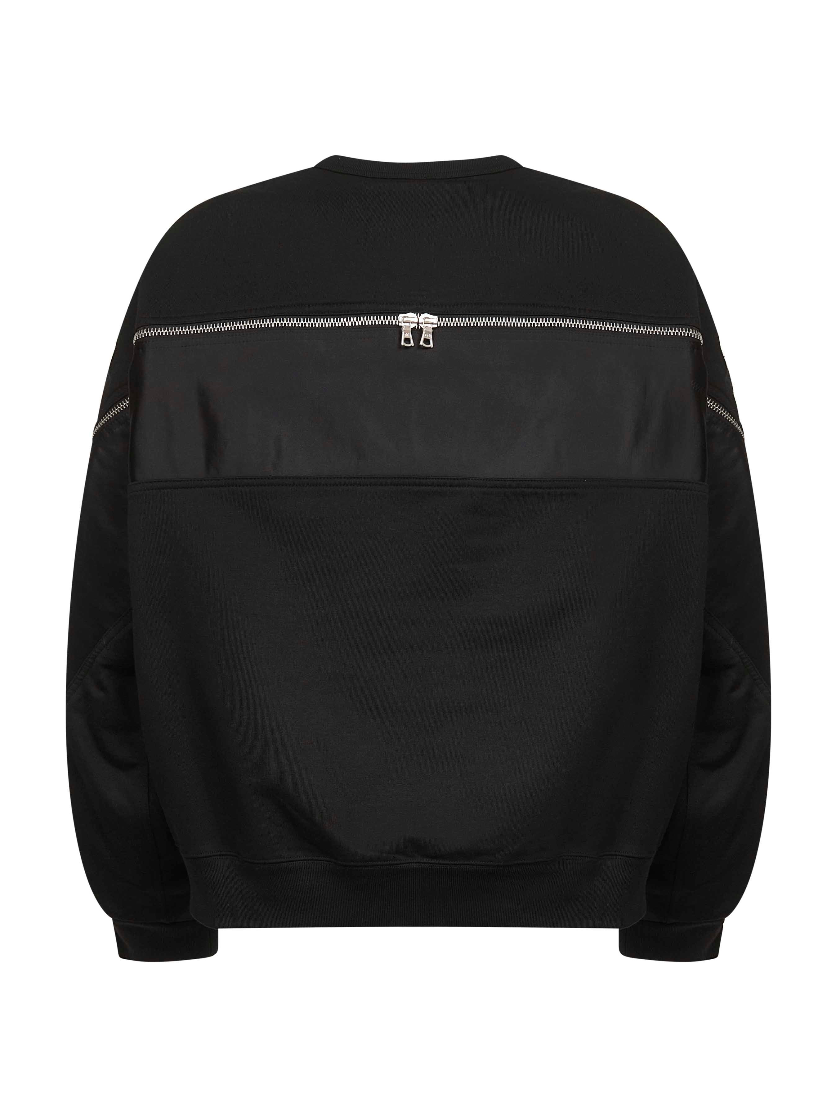 Black contrasting panels crewneck sweatshirt - 2