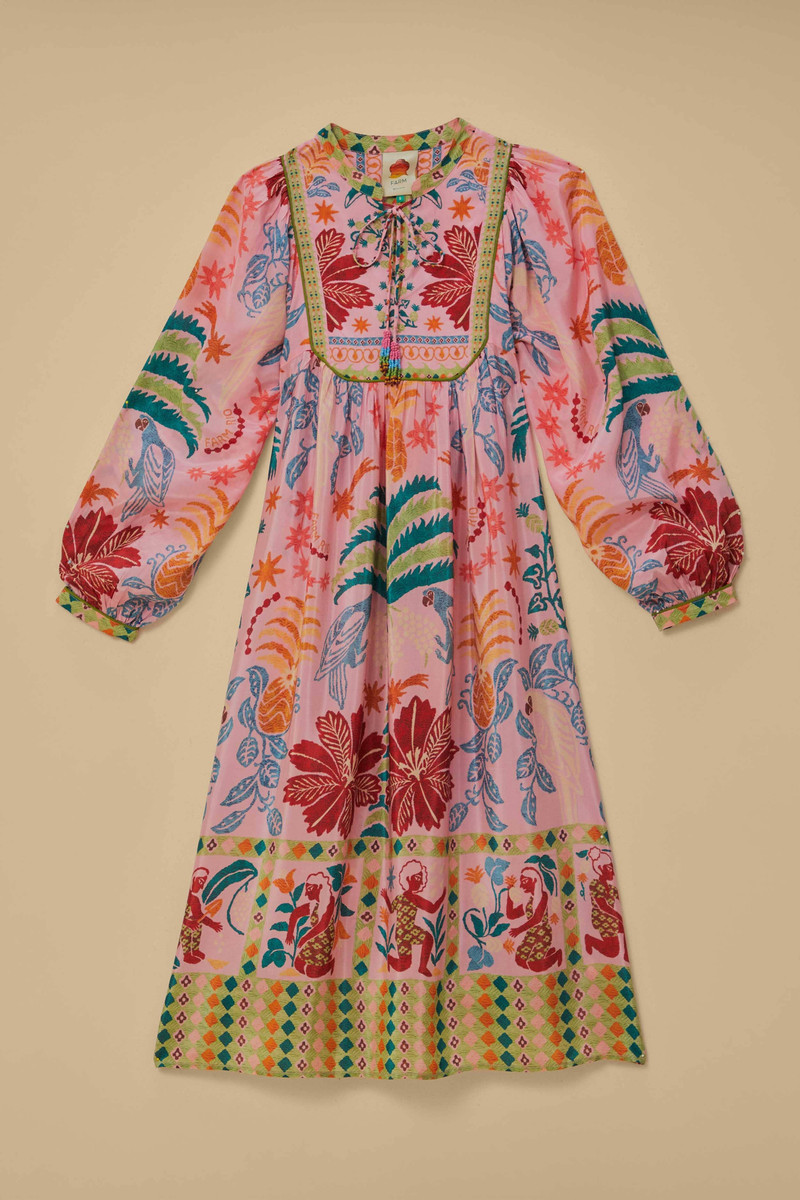 Pink Fruits Queen Scarf Midi Dress 7