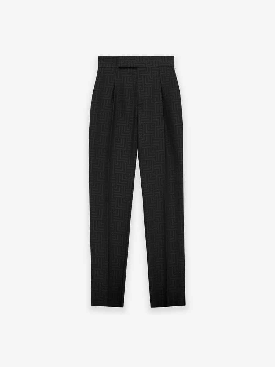 Wool Jacquard Tapered Trouser - 1
