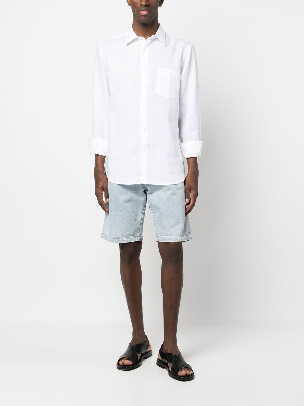 long-sleeve linen shirt - 2