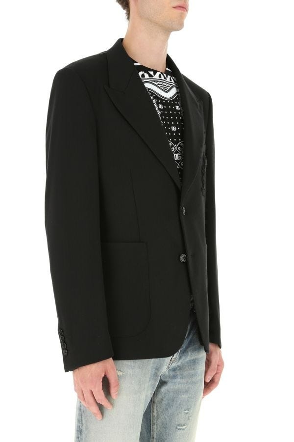 DOLCE & GABBANA MAN Black Stretch Viscose Blend Blazer - 3