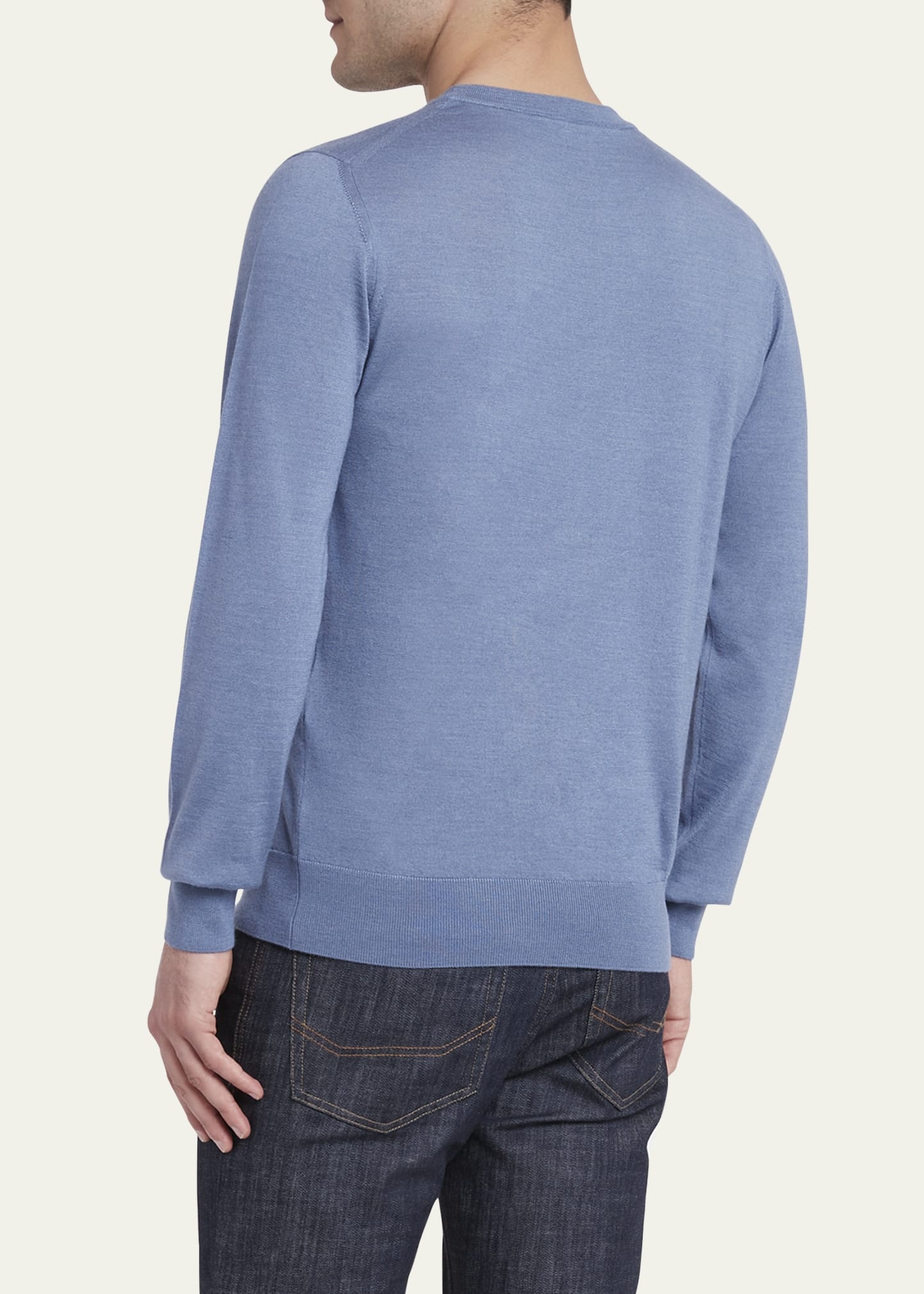 Men's Cashmere-Silk Crewneck Sweater - 3