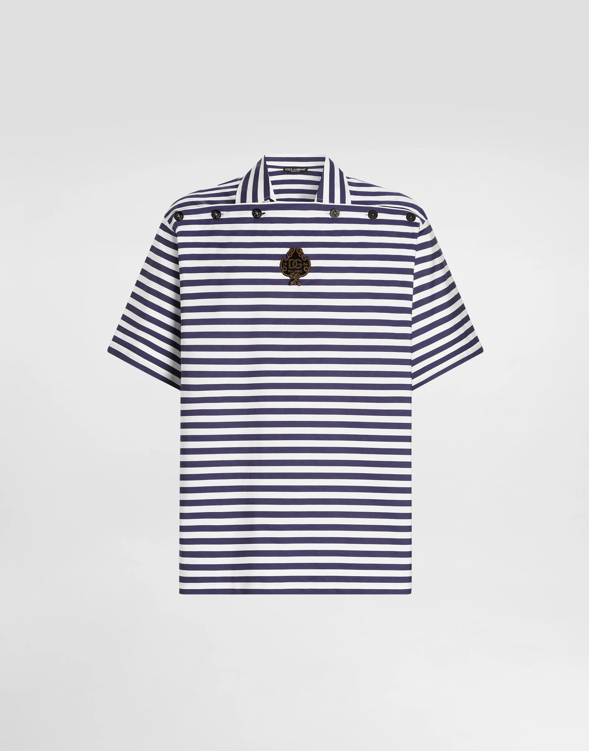 Striped cotton polo shirt - 1