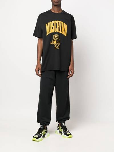 Moschino logo-print cotton sweatpants outlook