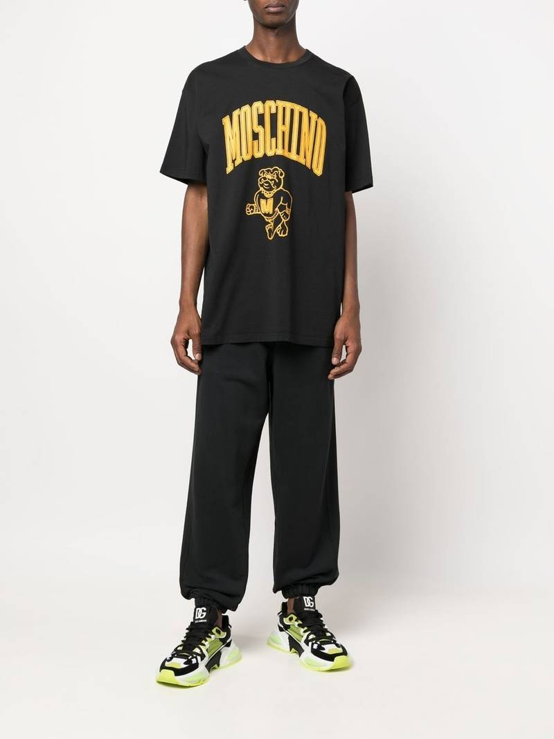 Moschino logo-print cotton sweatpants outlook