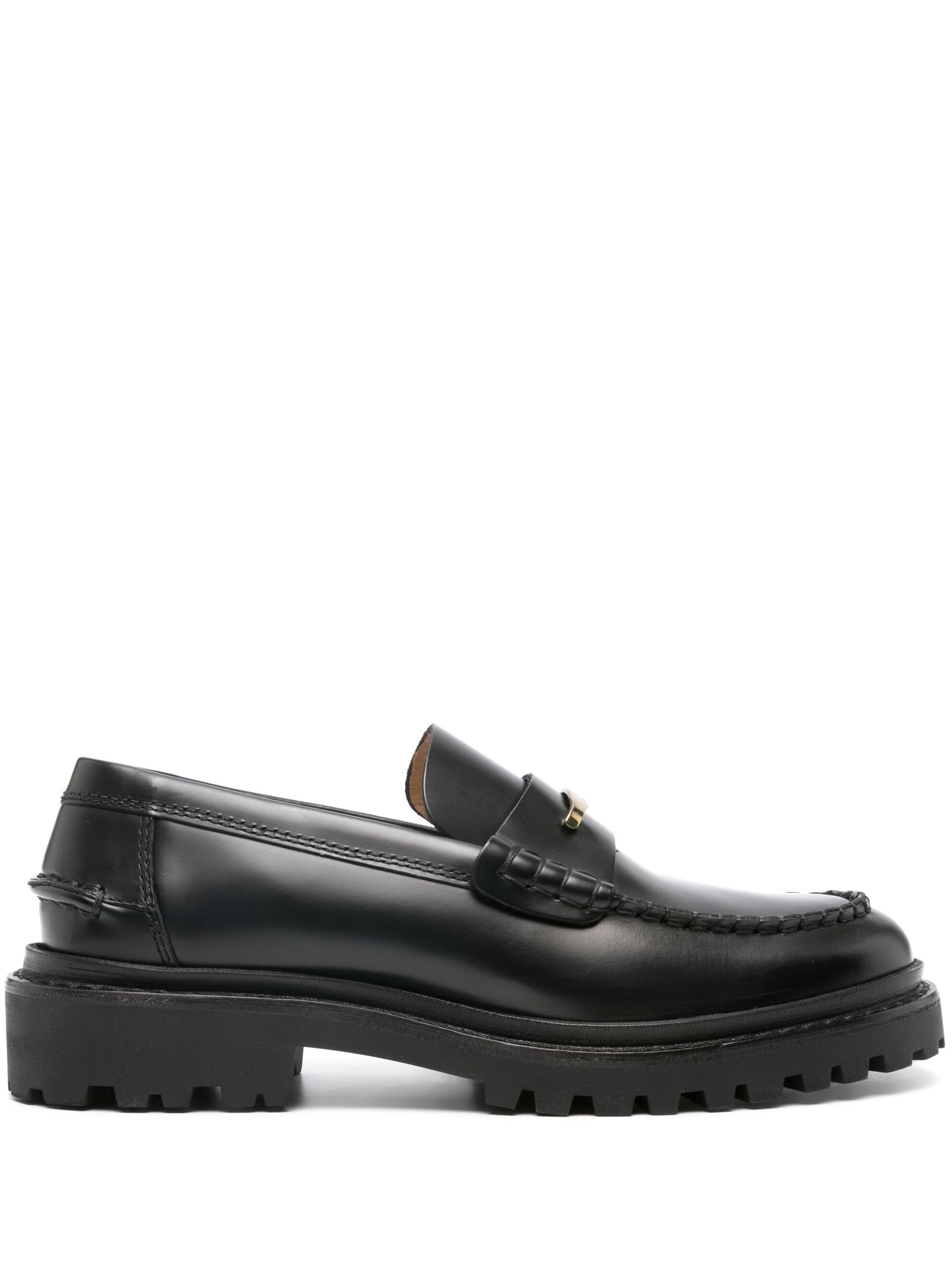 Black Frezza Leather Loafers - 1