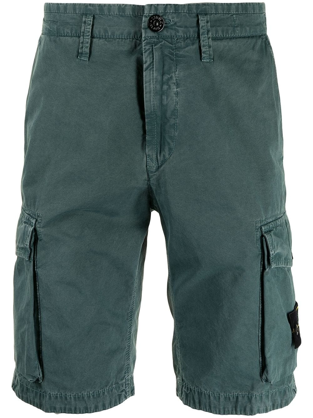 logo-patch cotton cargo shorts - 1