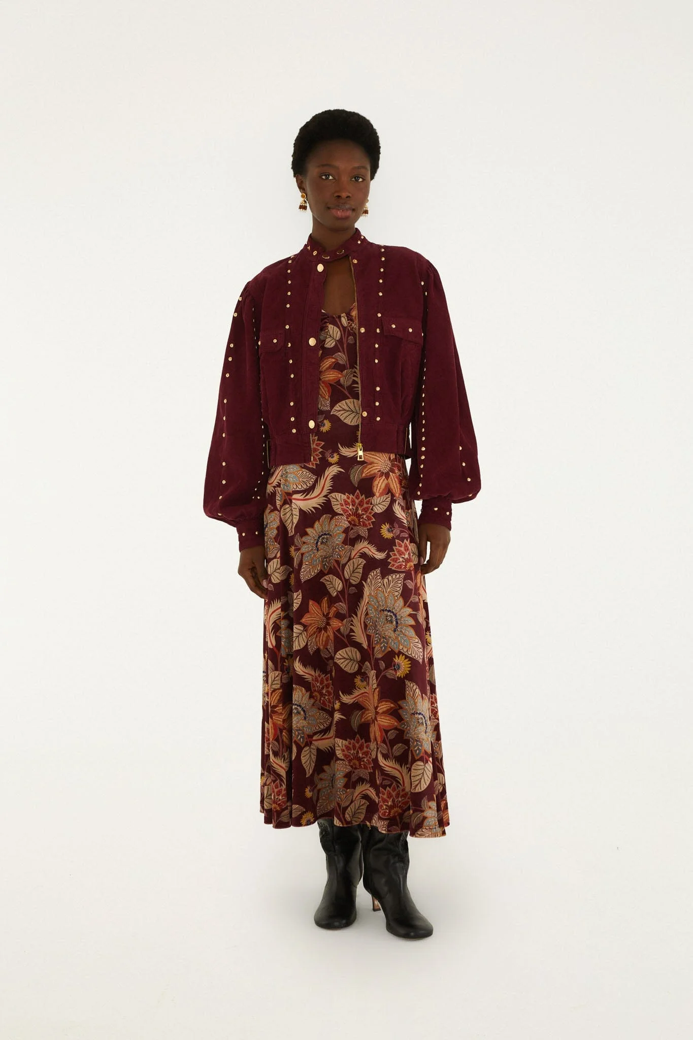 Studded Corduroy Velvet Jacket - 1