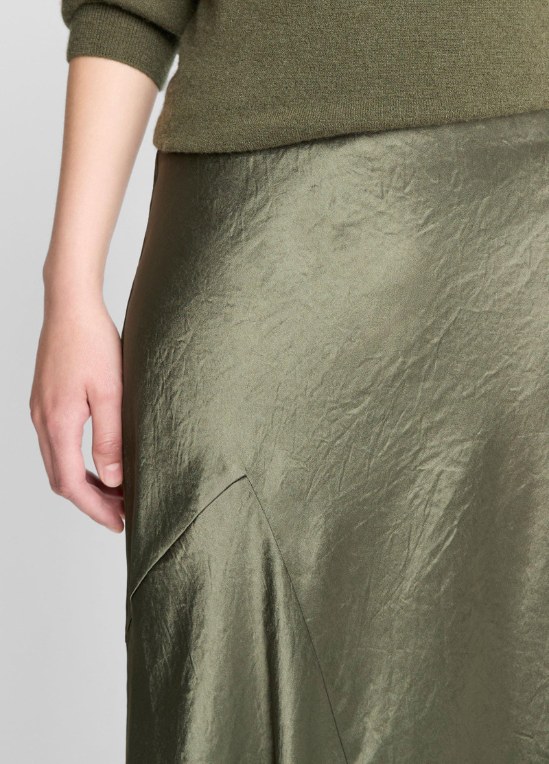 Paneled Satin Bias Skirt 4