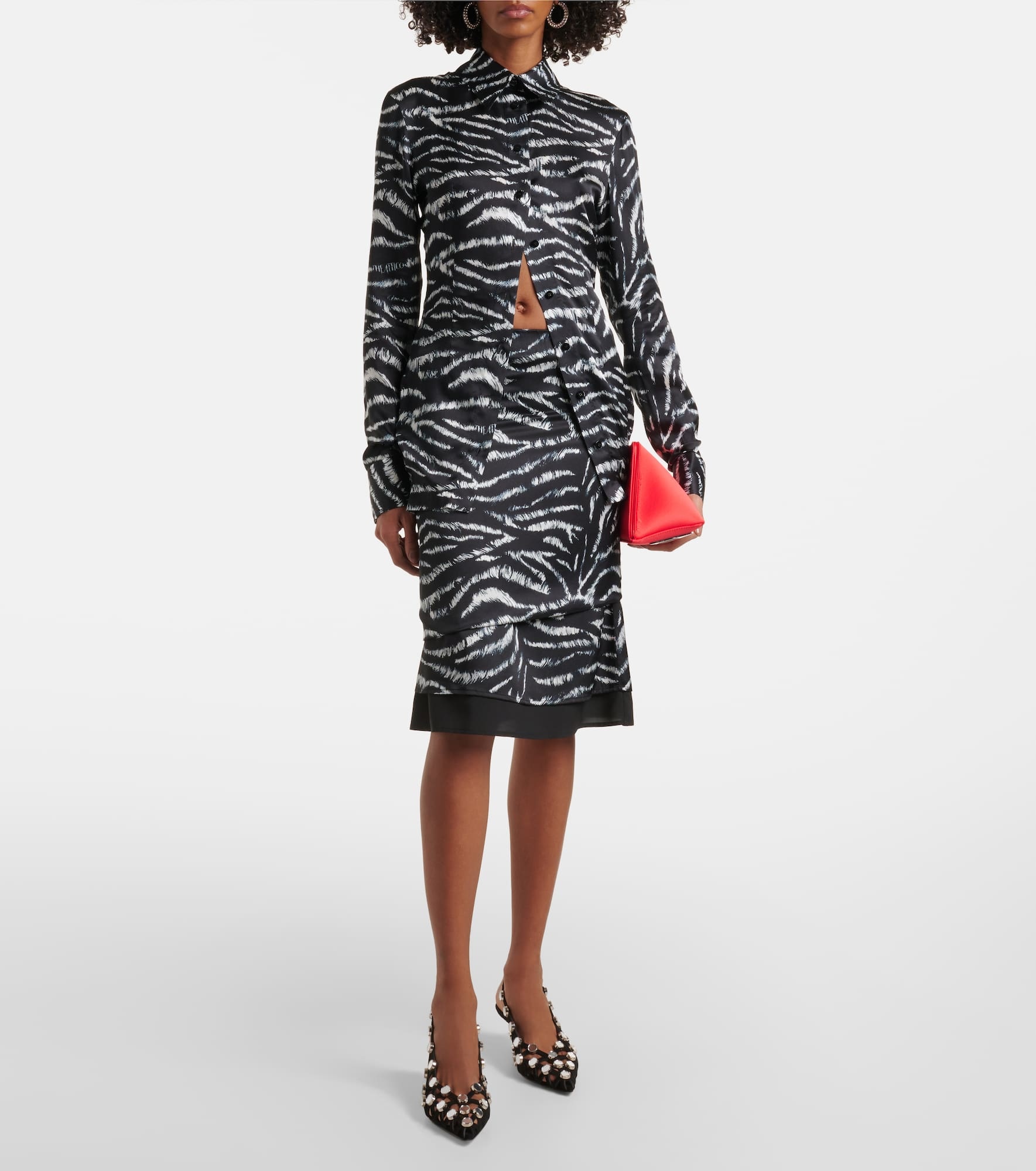 Zebra-print satin shirt - 2