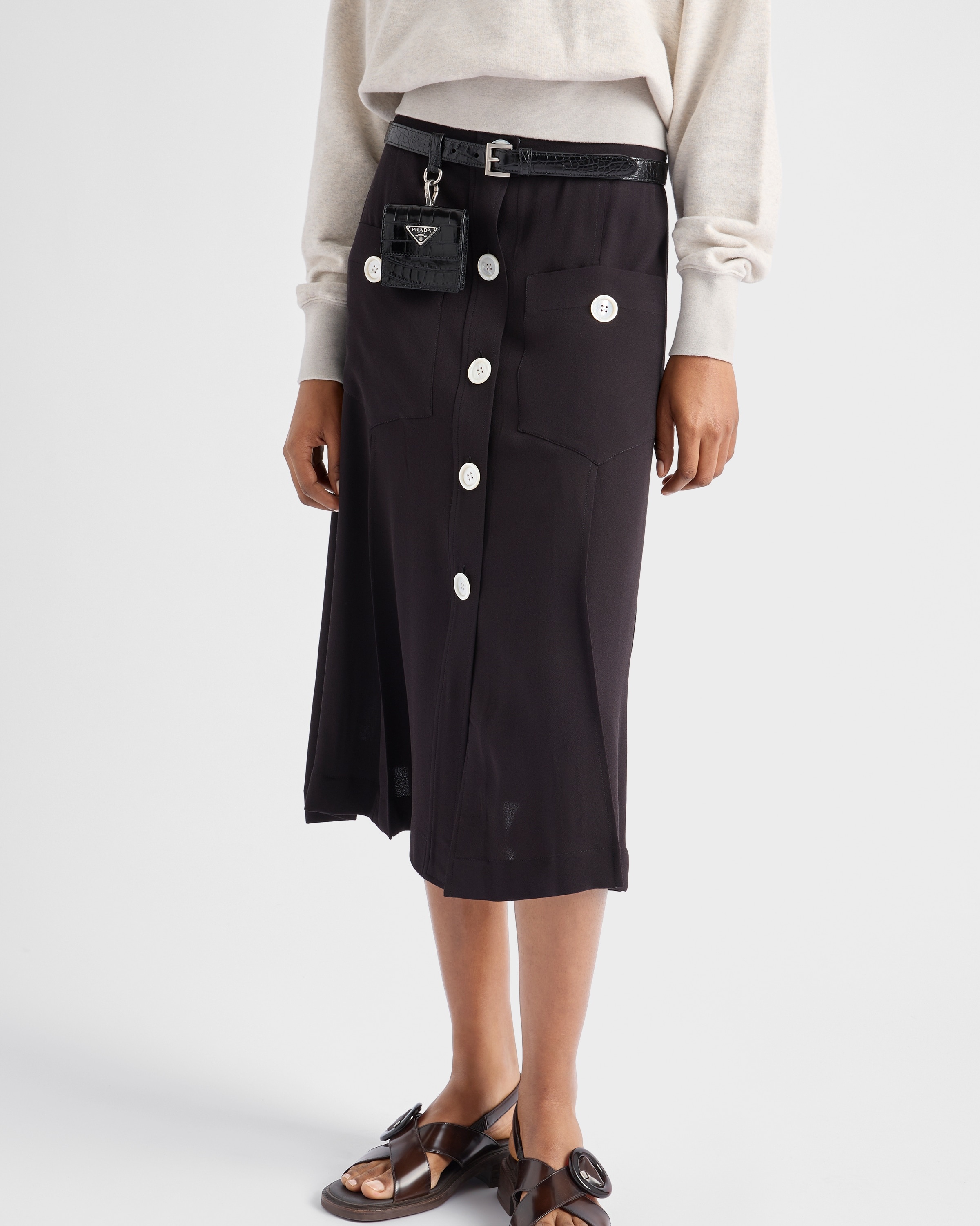 Sablé satin skirt - 4