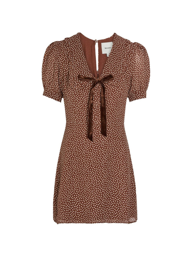 polka-dot ruffled mini dress 1