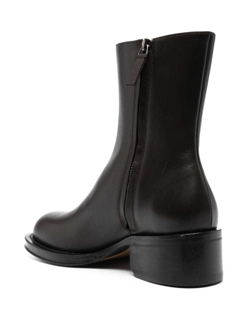 zip-fastening leather ankle boots - 3