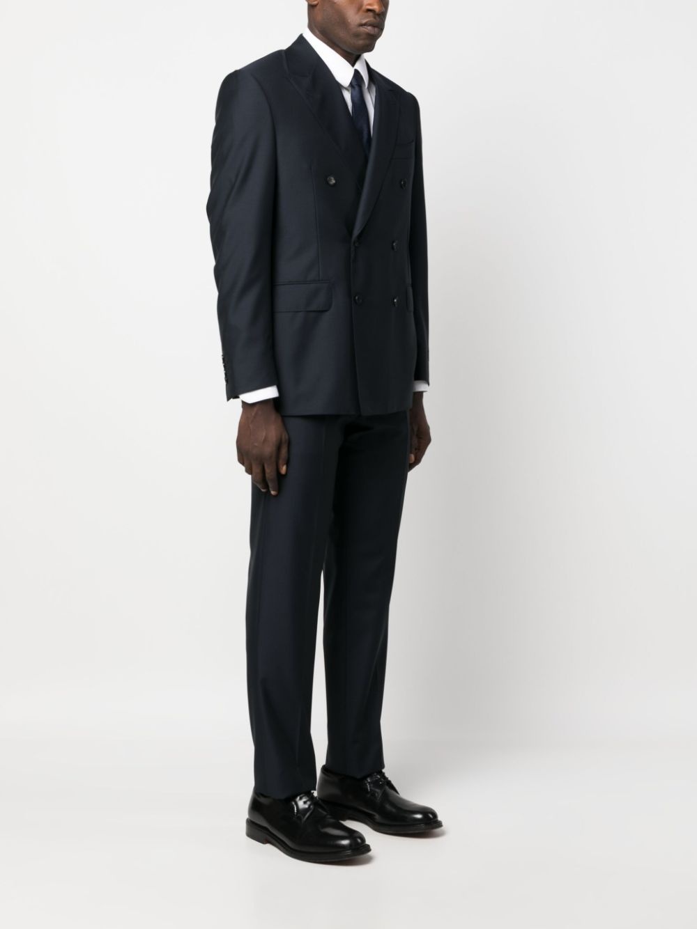 double-breasted wool suit - 3