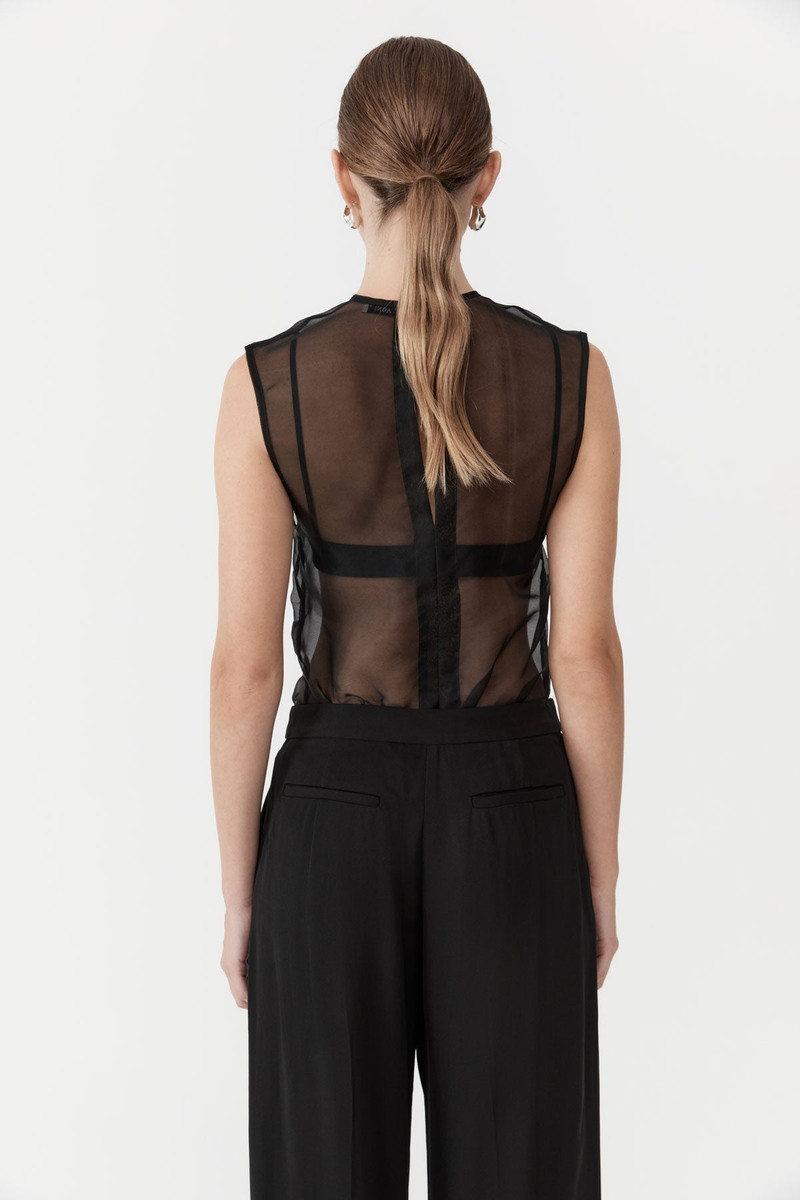 Sheer Organza Top - Black 5