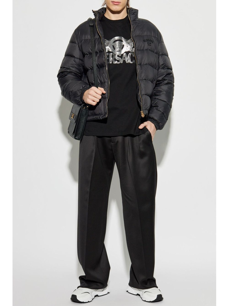 VERSACE embroidered logo puffer jacket outlook