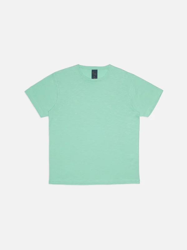 Roffe Slub T-Shirt Turquoise - 1