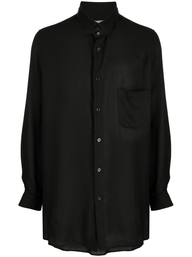 pointed-collar button-up shirt 1