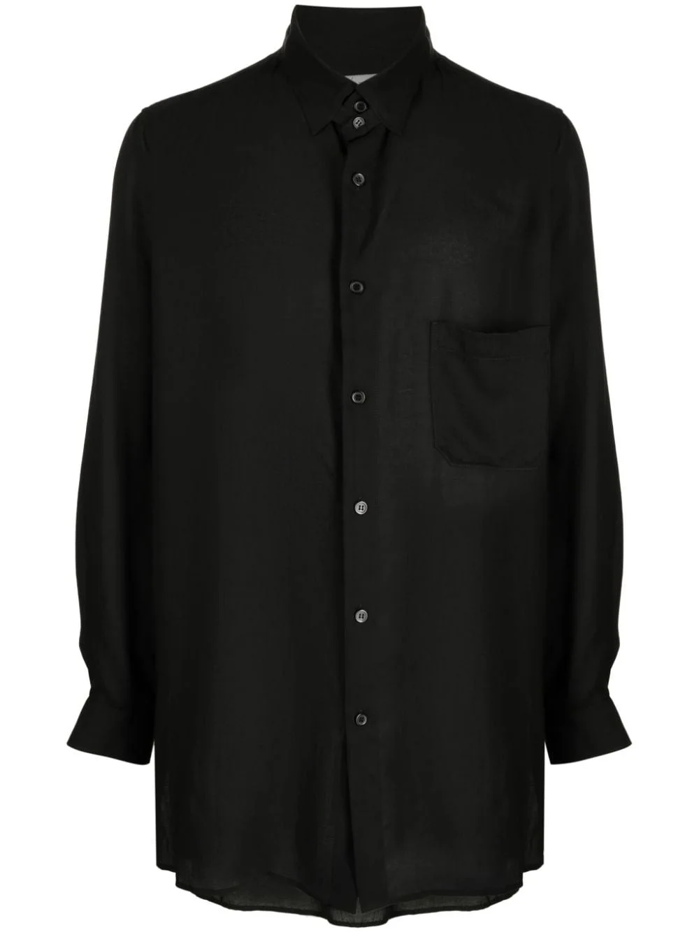 pointed-collar button-up shirt - 1