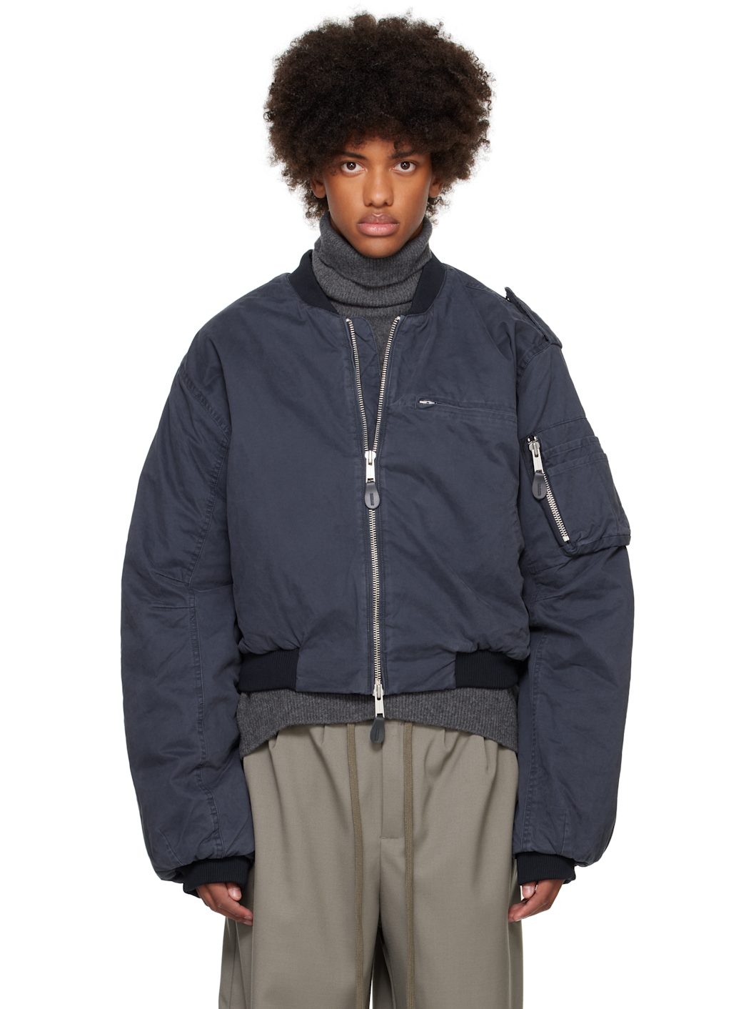 ジャケット・アウター entire studios A-4 BOMBER ENTIRE STUDIOS A-4 Cropped Cotton-Canvas Bomber Jacket for