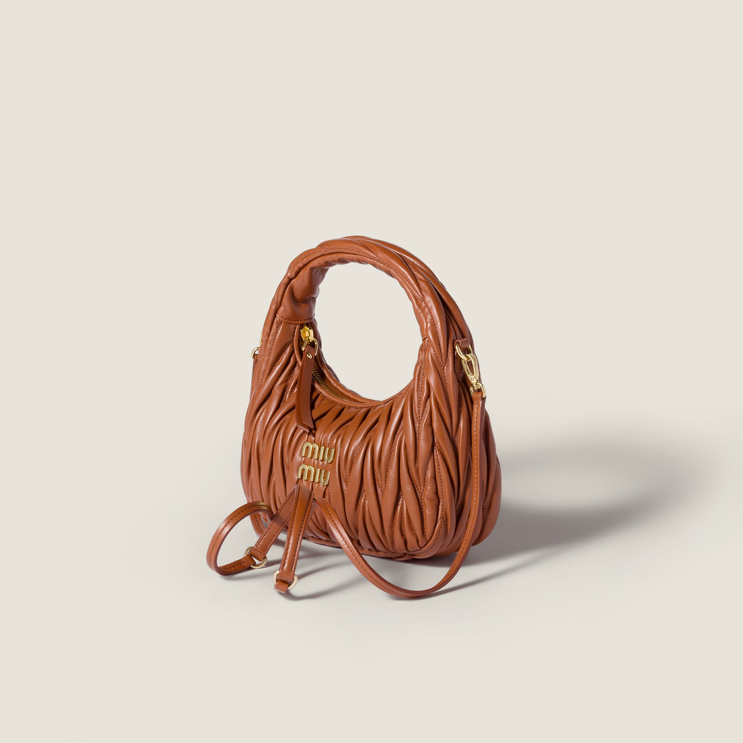 Wander matelassé nappa leather hobo bag - 3