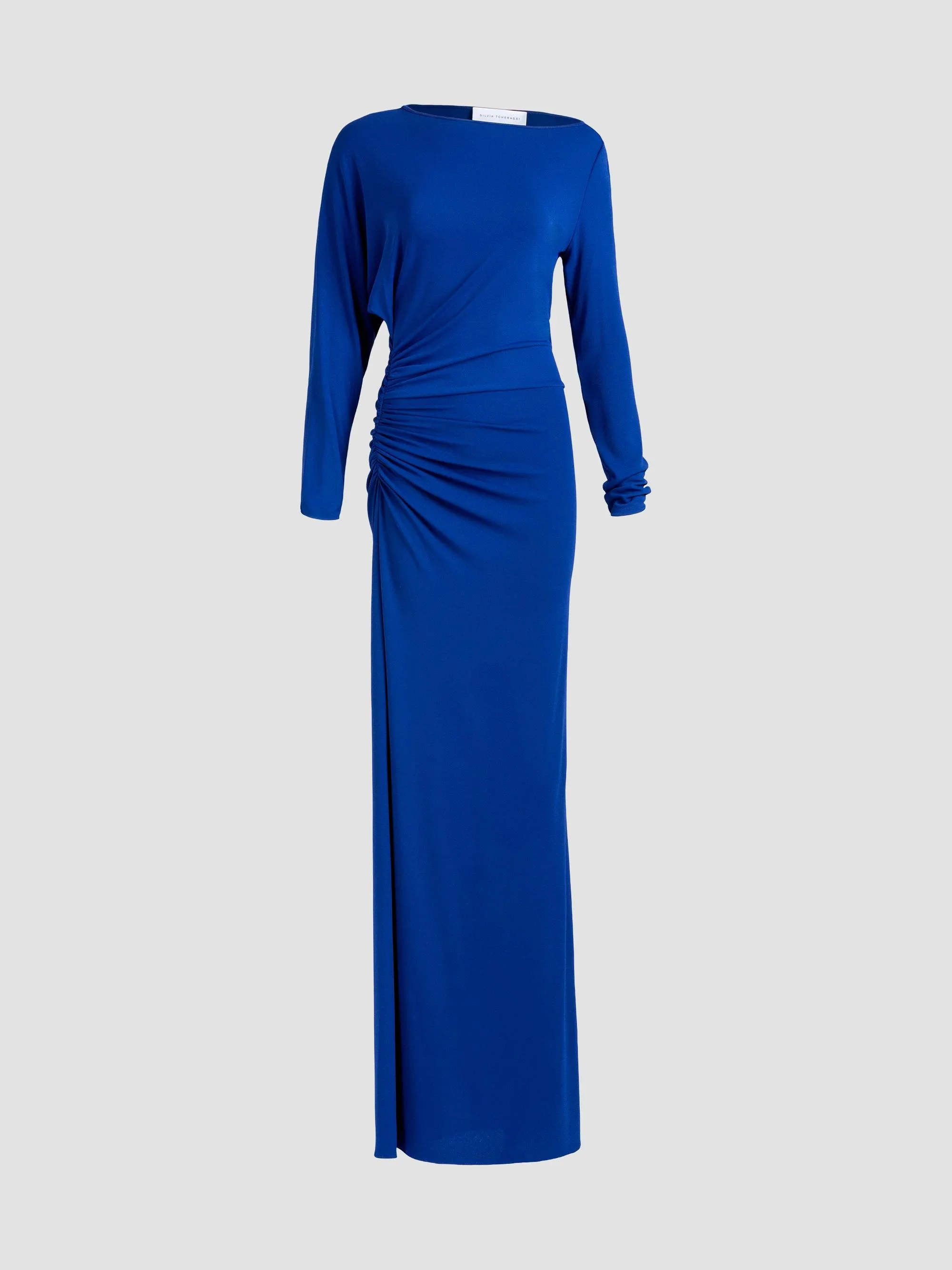 Women's Laken Gathered Jersey Gown - Navy - 1