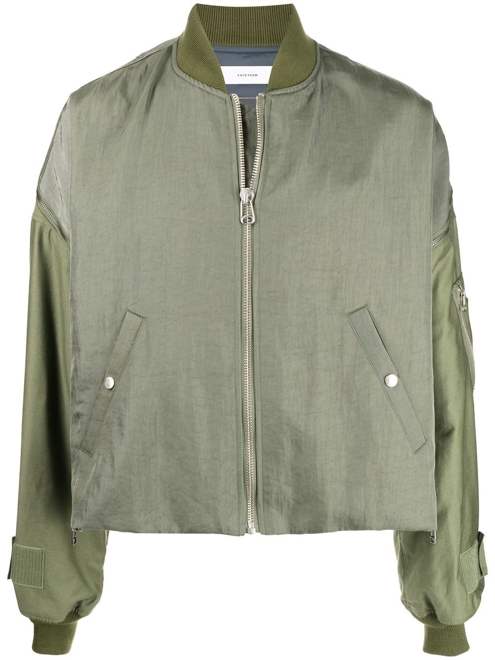 zip-detailing bomber jacket - 1