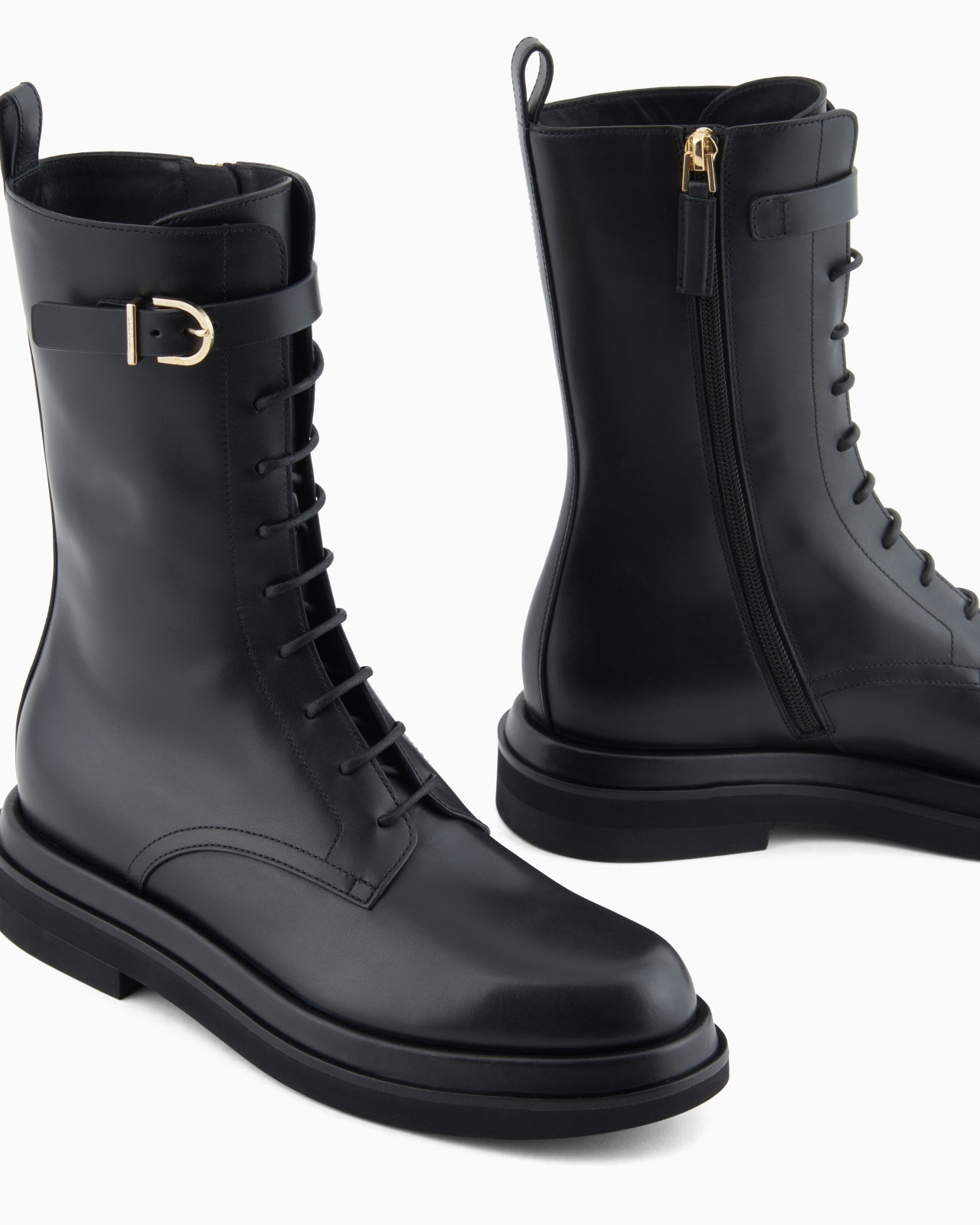 SMOOTH LEATHER COMBAT BOOTS - 4