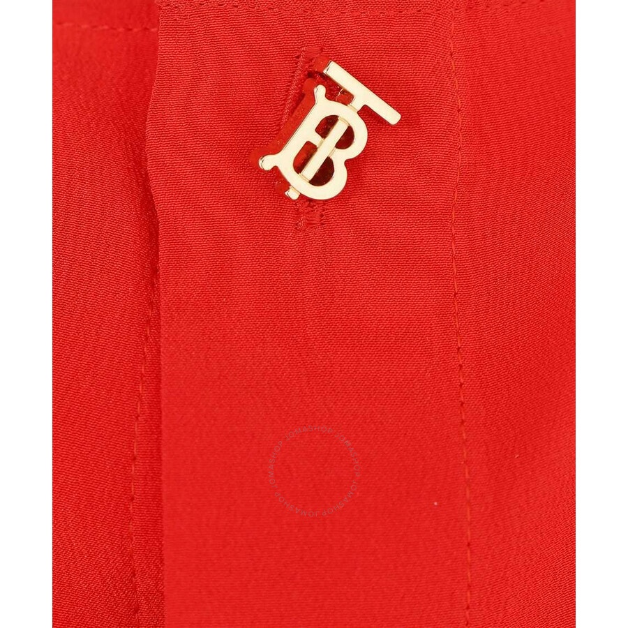Burberry Ladies Bright Red Sleeveless Silk Crepe De Chine Top - 2