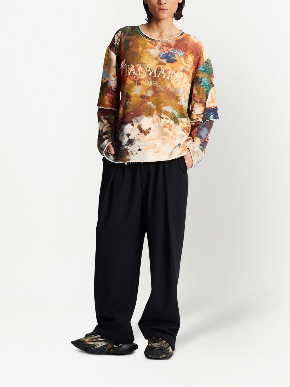 paint-print long-sleeved top - 2