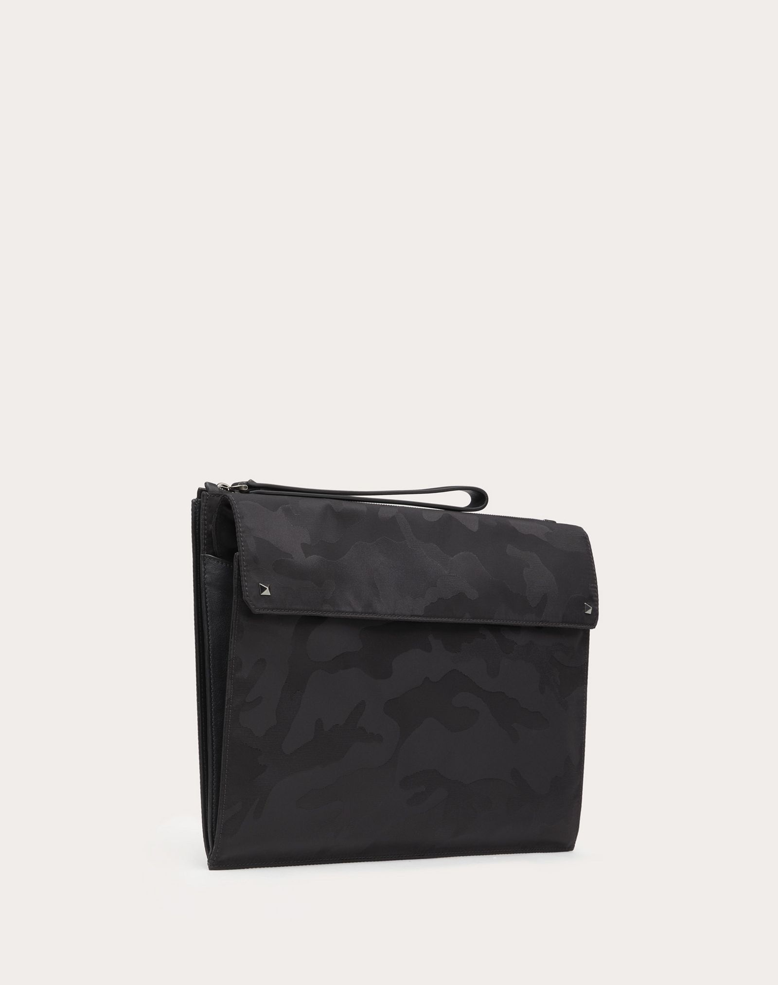 LARGE NYLON CAMOUFLAGE NOIR CLUTCH - 2