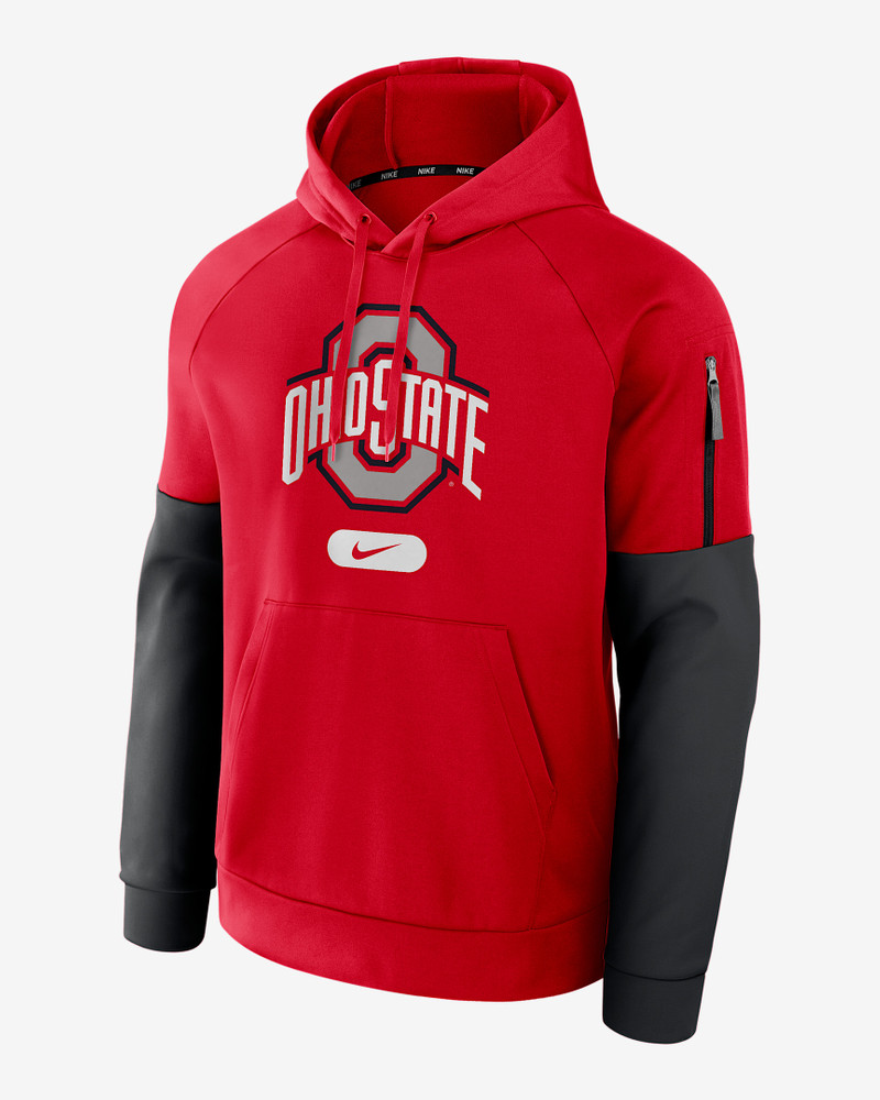 Ohio State Buckeyes Fitness Men’s Nike Therma College Pullover Hoodie 1