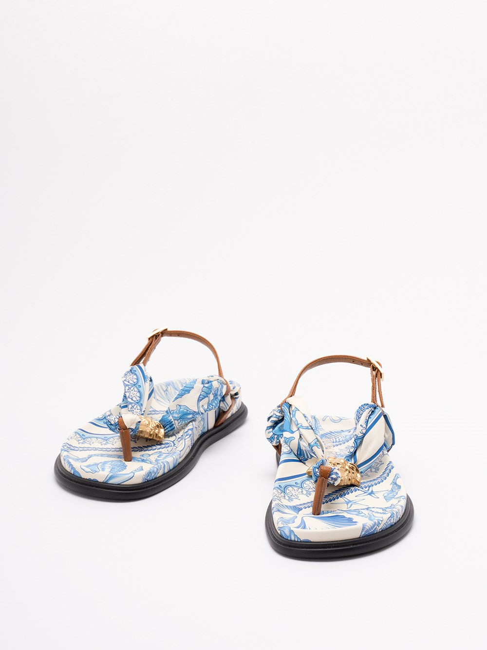Versace Women Fabric And Calf Leather Sandals - 2