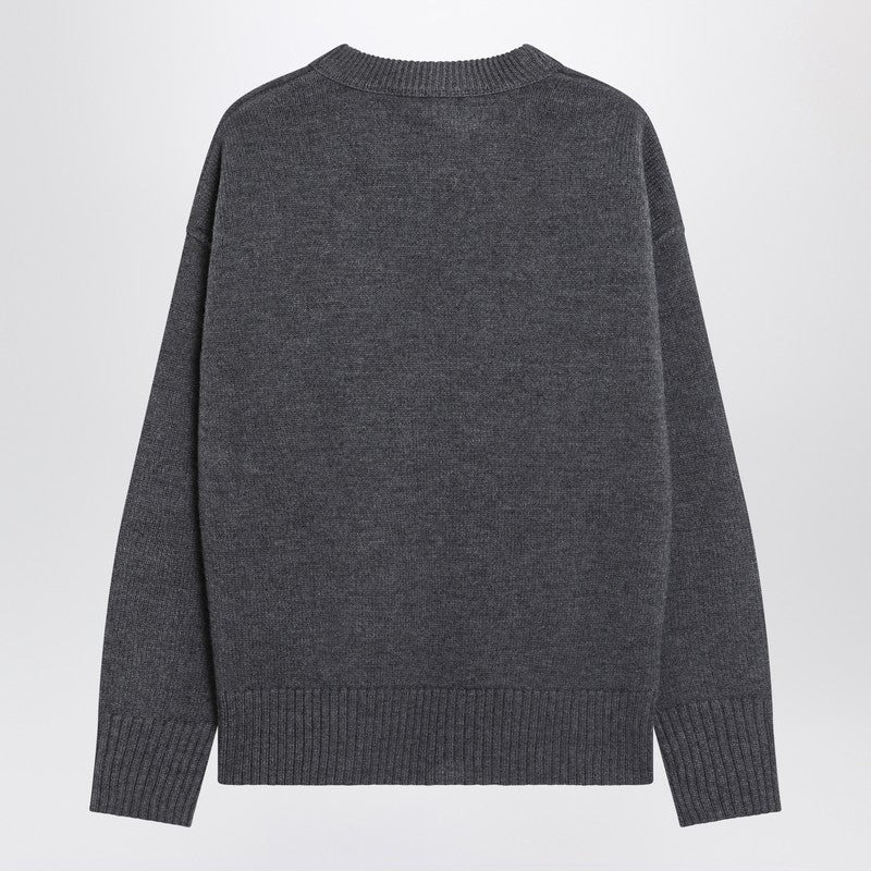 Ami Paris Grey Ami De Coeur Wool Sweater Women - 2