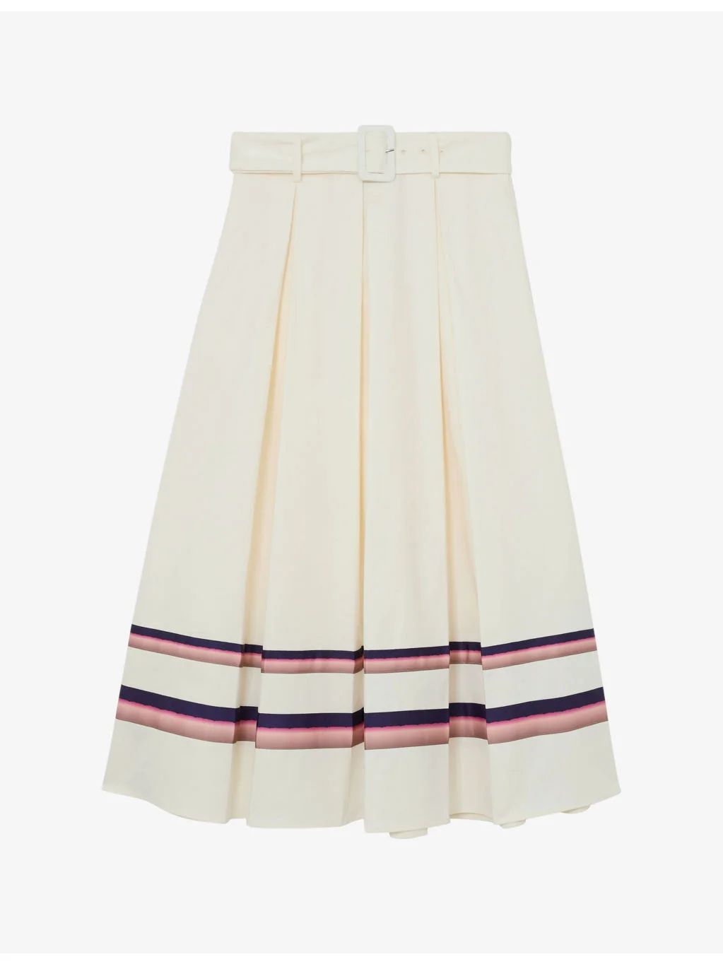 Rian Stripe-Print Stretch-Cotton Midi Skirt - 1