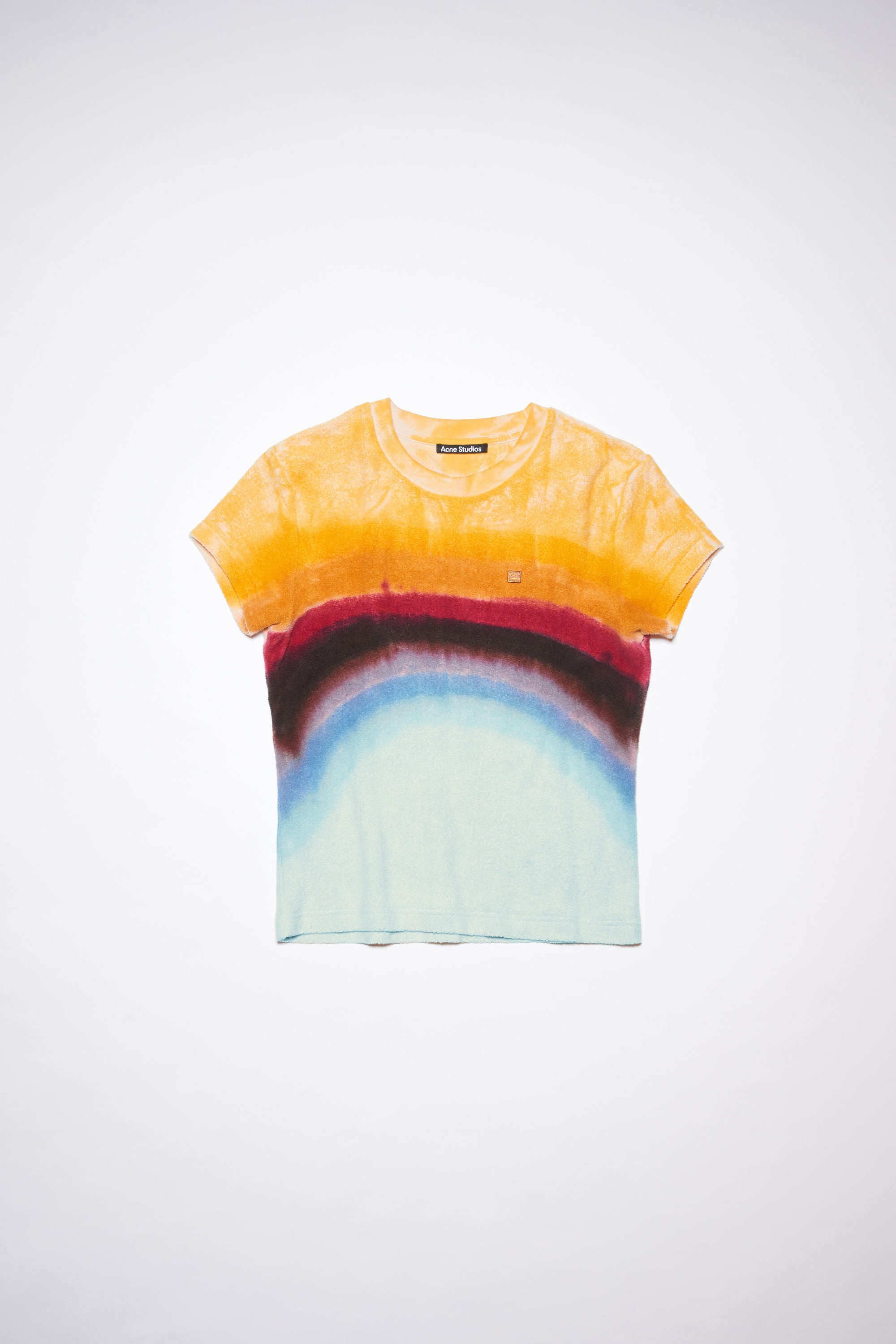 【Acne Studios】Tシャツ FACE レインボー Acne Studios Rainbow crew neck t-shirt - Coffee brown