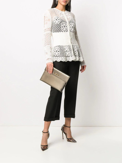 Alexander McQueen patchwork lace peplum cardigan outlook