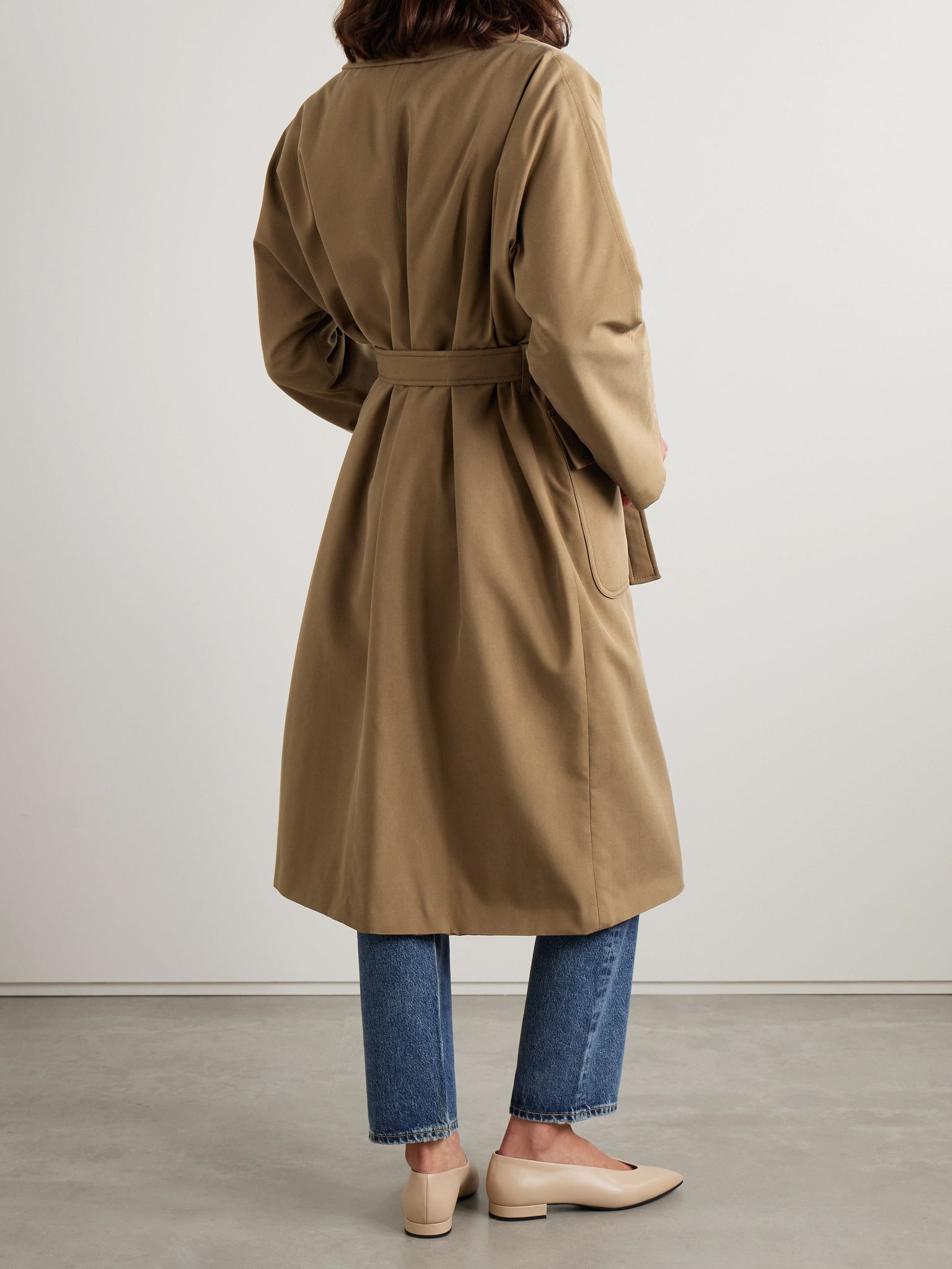 Dwight belted silk coat Light brown - 4