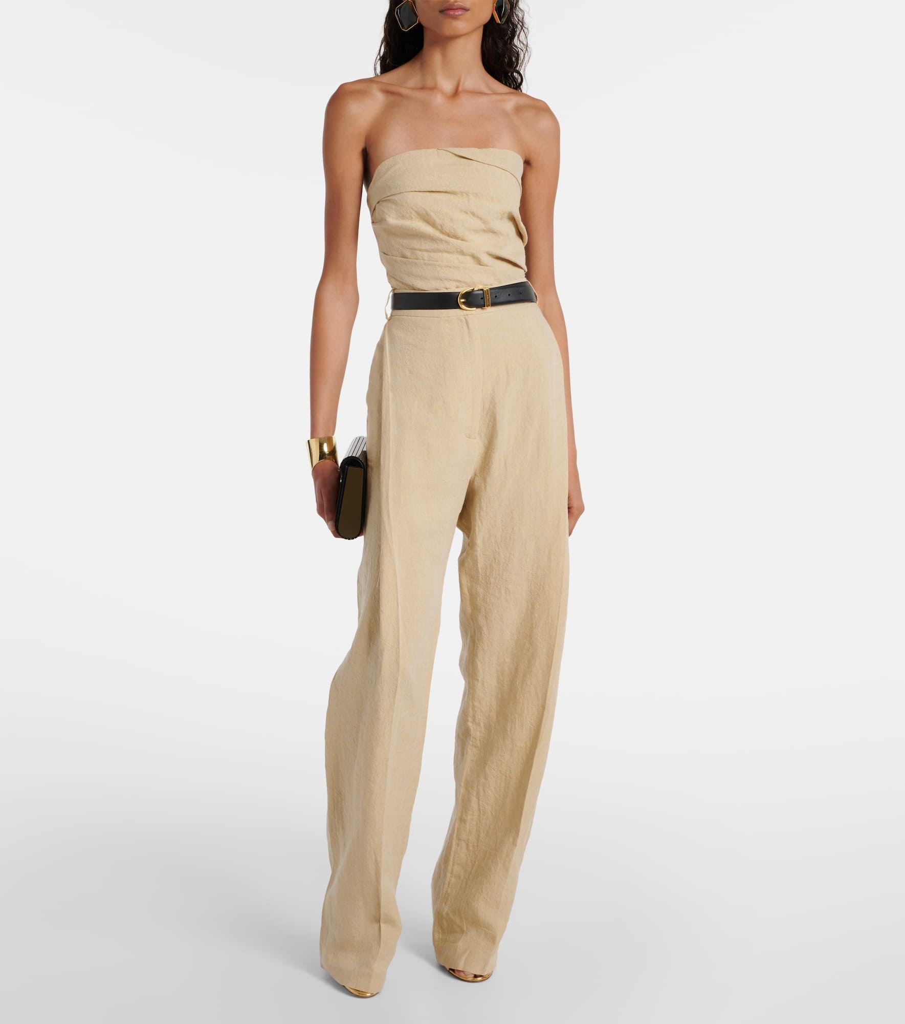 Izel strapless linen top - 2