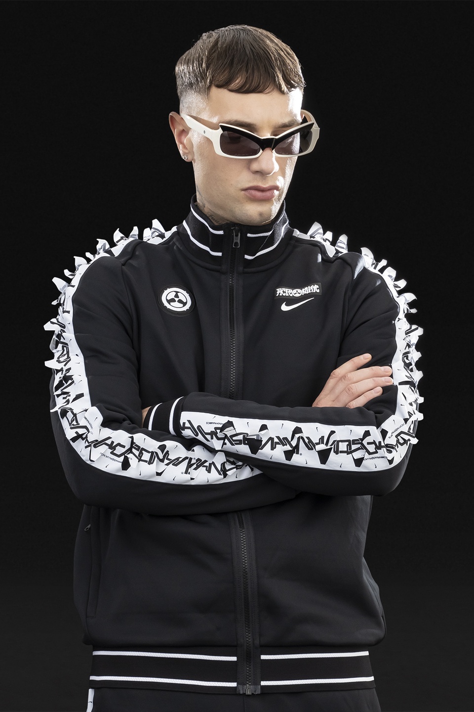 GGG-J1-010 Nike® Acronym® Track Jacket Knit Black/White - 10