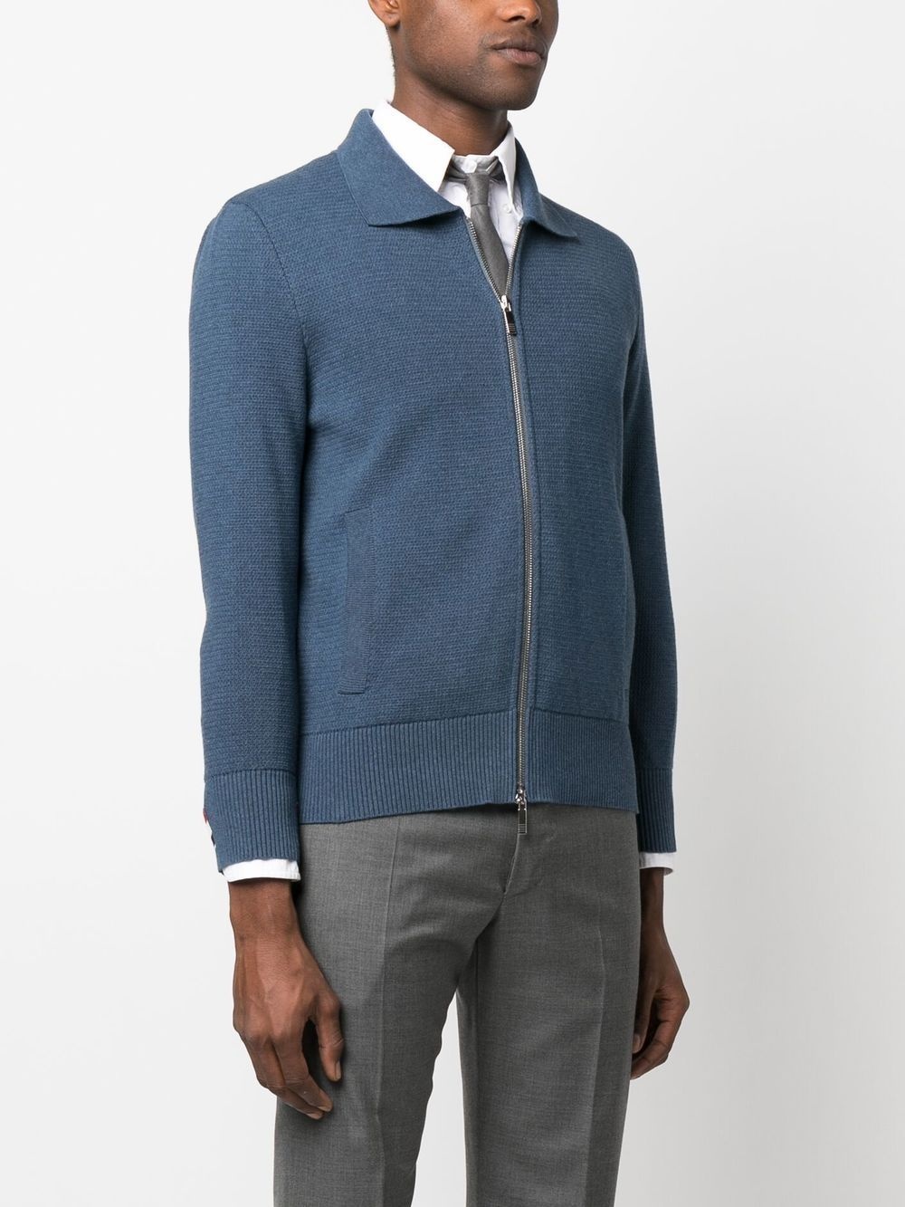 front zip-fastening knit jacket - 3