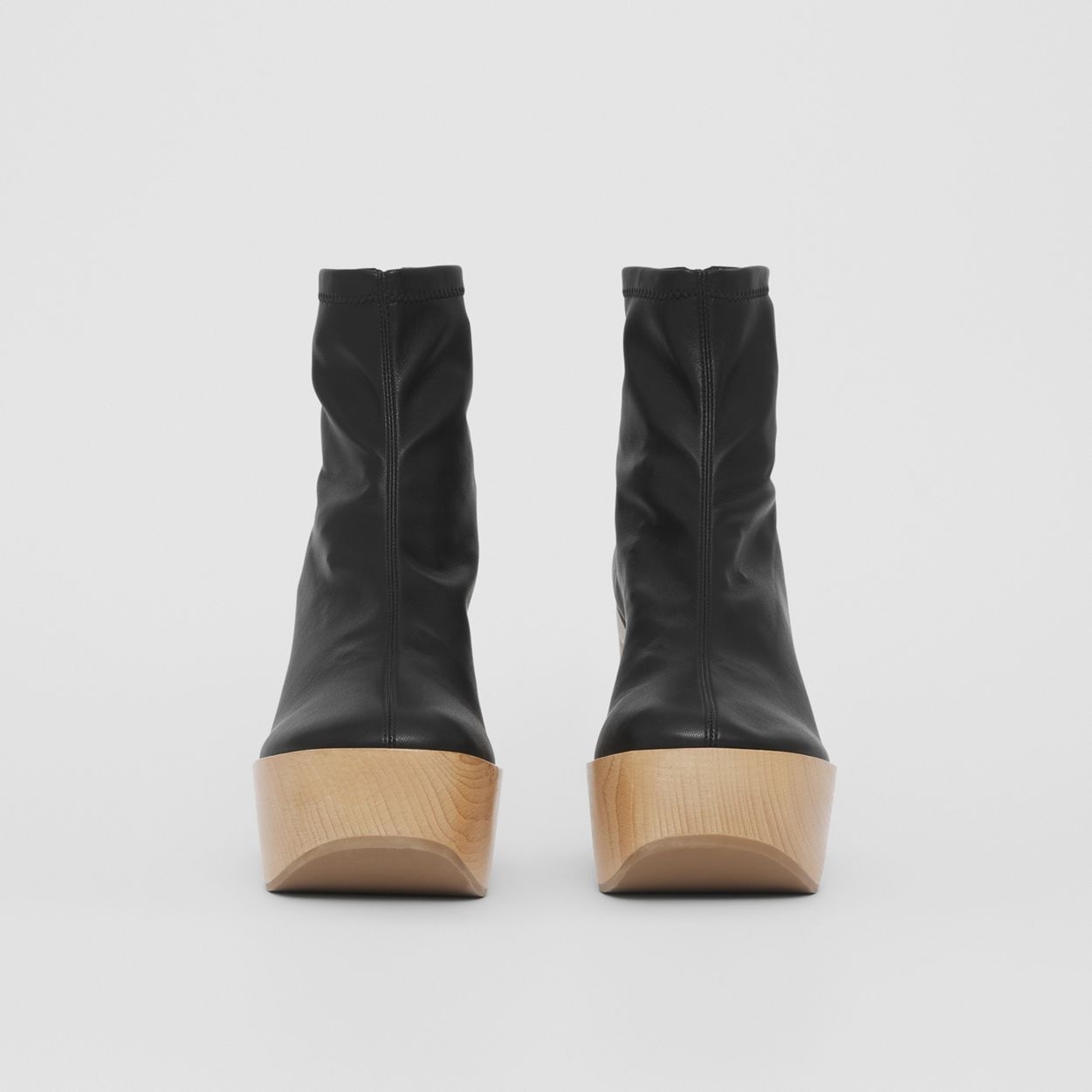 Lambskin and Wood Platform Boots - 5