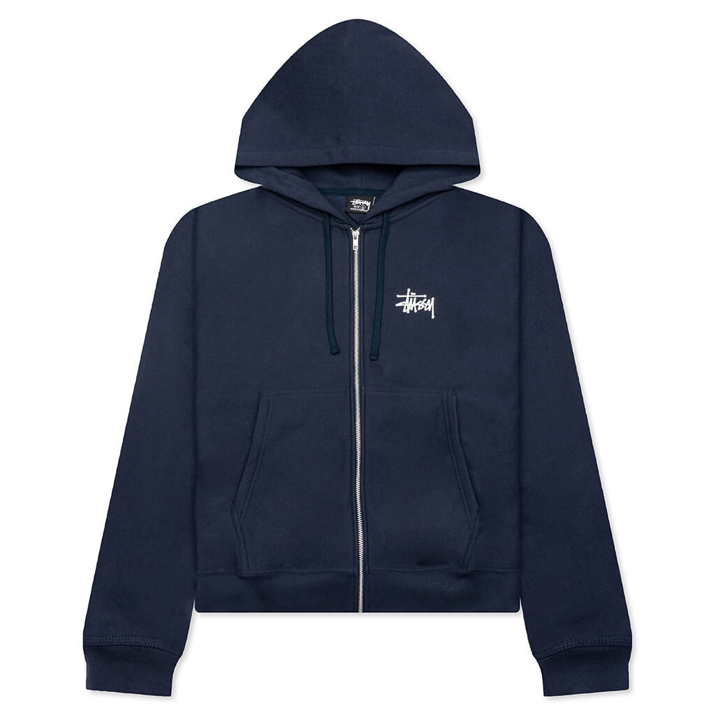 BASIC STUSSY ZIP HOODIE - NAVY - 2